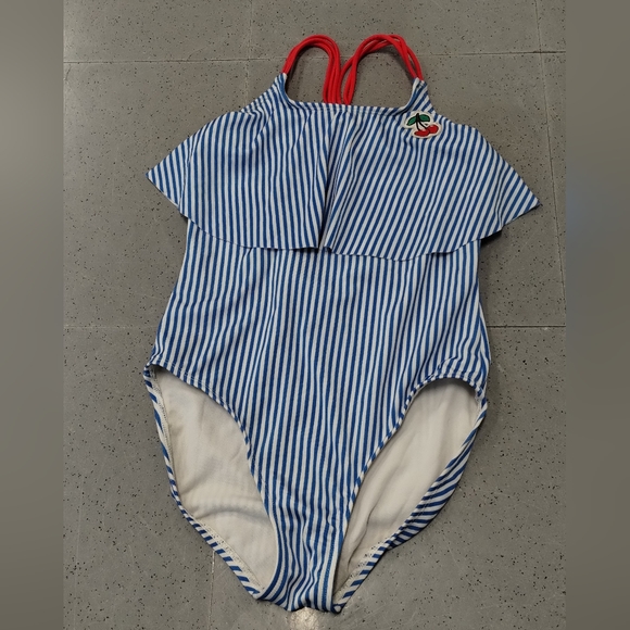 Cat & Jack Target Large (10/12) Cherry swimwear ruffle top one piece Swimsuit - Picture 2 of 16